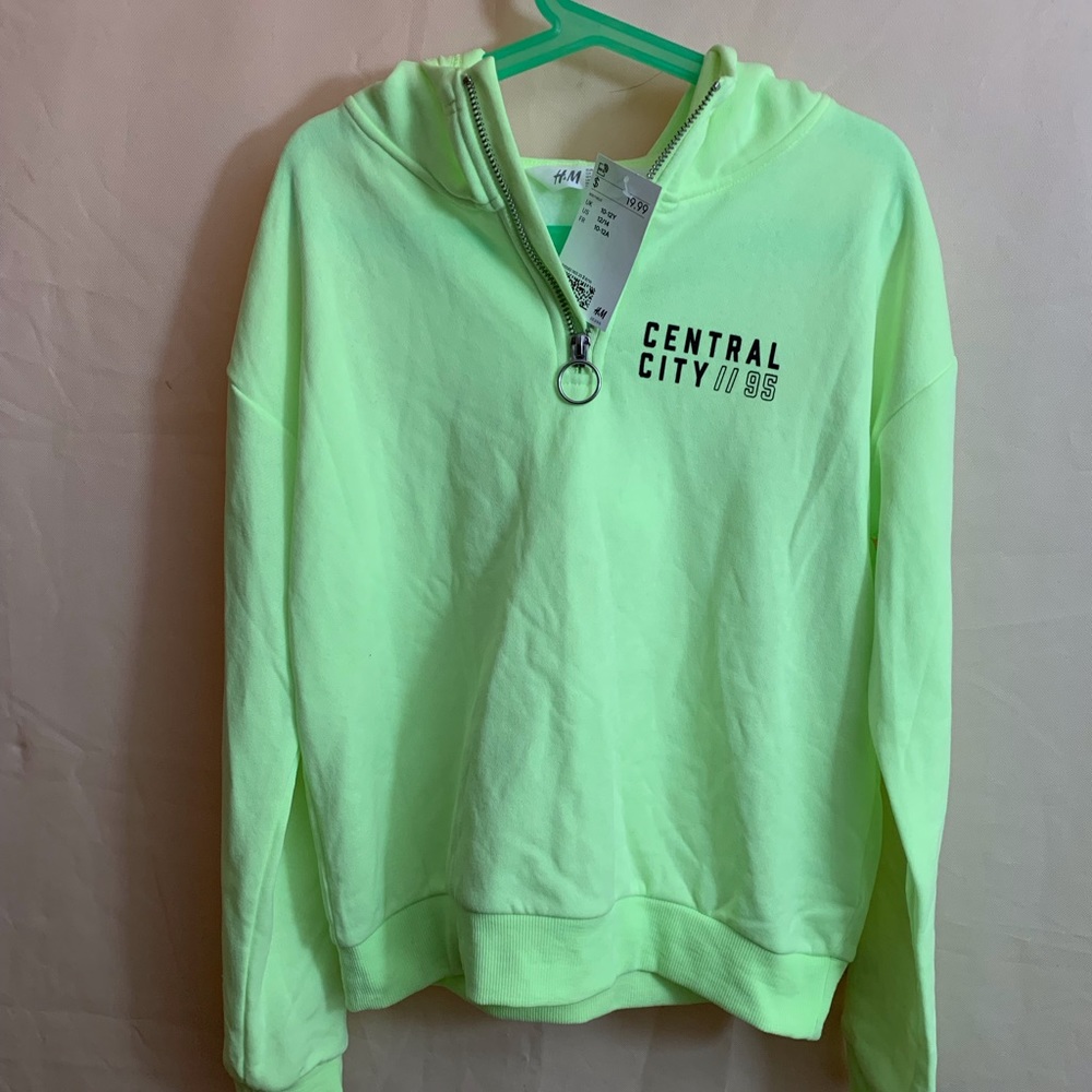 *NWT*Neon Green H&M Hooded Pullover